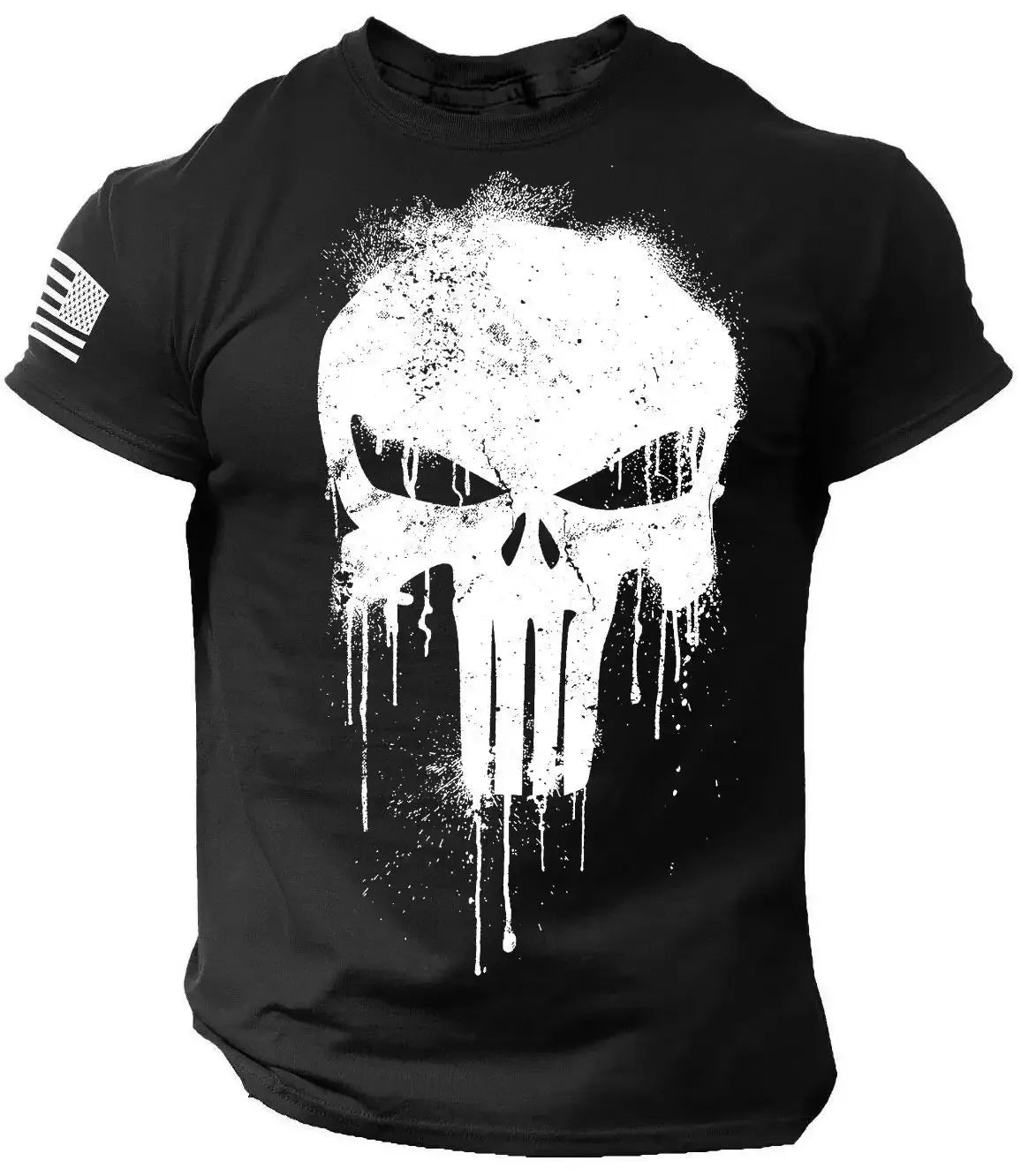 Gym Men's T-shirt for Men 3d Print Flag T Shirt Skull Oversized Casual Short-sleeved Summer Sportswear Men Clothing Tops Tees