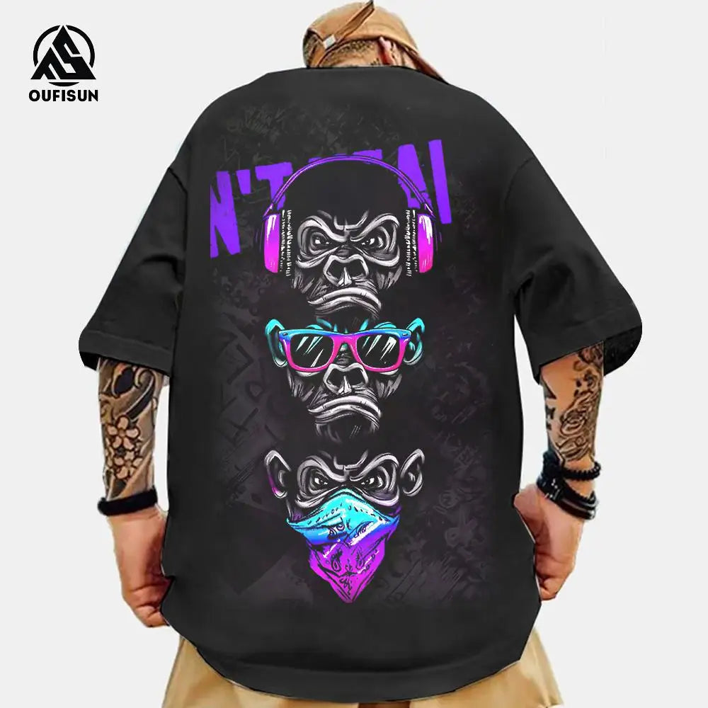 Animal T-Shirts For Men 3d Printed Men's Clothing Loose Tops Oversized Tees Street Harajuku Sportswear Fashion Soft Sweatshirts