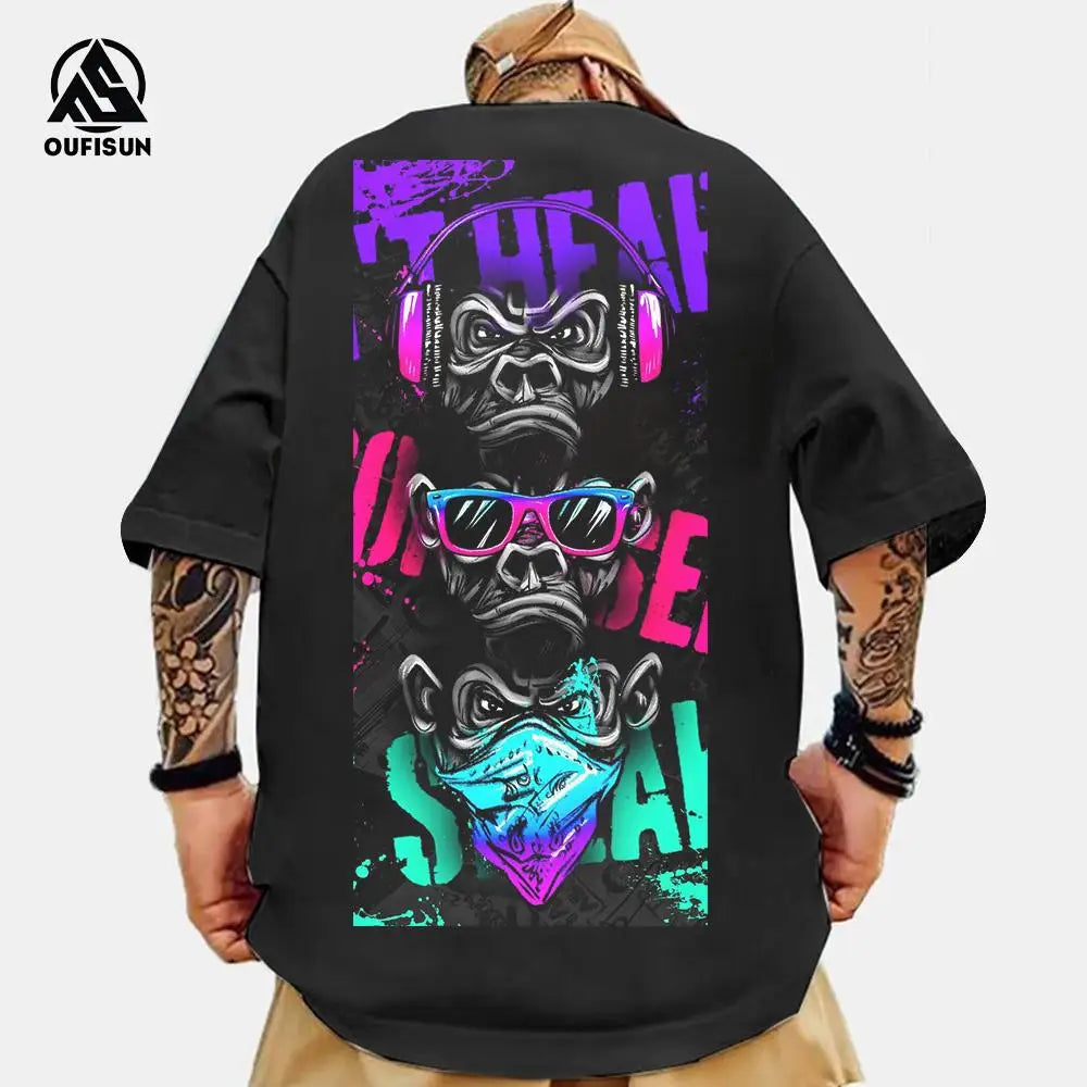 Animal T-Shirts For Men 3d Printed Men's Clothing Loose Tops Oversized Tees Street Harajuku Sportswear Fashion Soft Sweatshirts