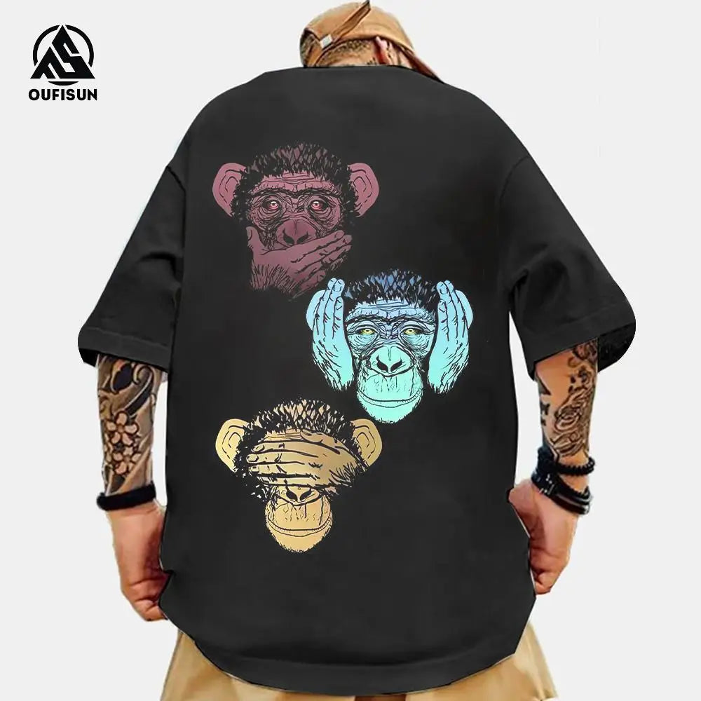 Animal T-Shirts For Men 3d Printed Men's Clothing Loose Tops Oversized Tees Street Harajuku Sportswear Fashion Soft Sweatshirts