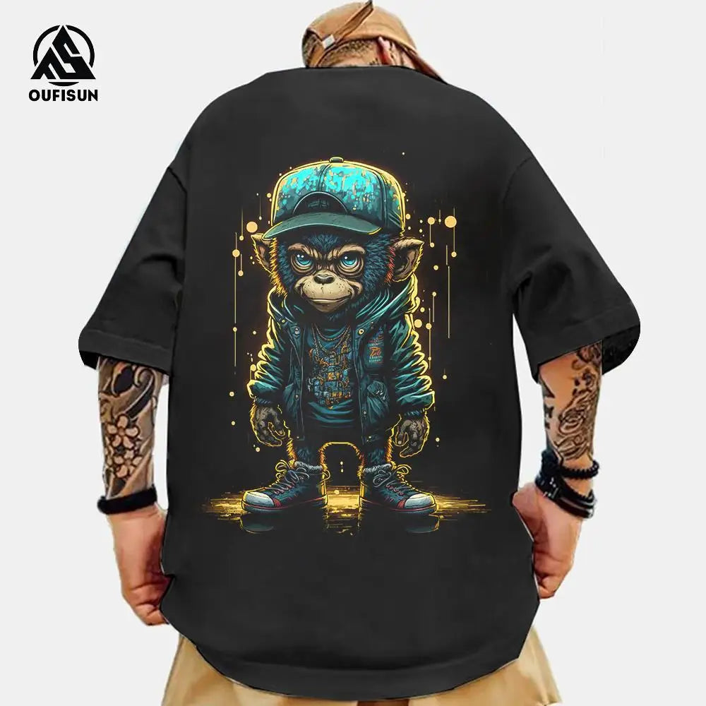 Animal T-Shirts For Men 3d Printed Men's Clothing Loose Tops Oversized Tees Street Harajuku Sportswear Fashion Soft Sweatshirts