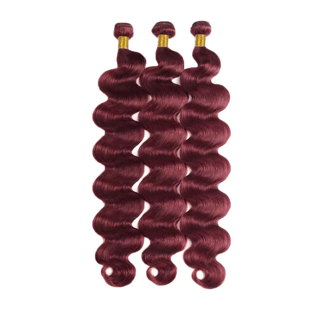 Human Hair Bundles Burgundy Body Wave Bundles Brazilian Red Color Human Hair Bundles #99j Bundle Hair Extensions Remy Weaving