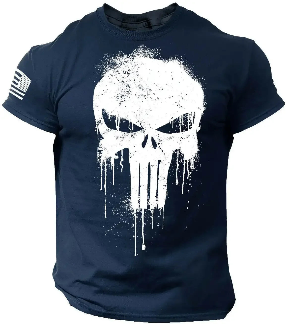 Gym Men's T-shirt for Men 3d Print Flag T Shirt Skull Oversized Casual Short-sleeved Summer Sportswear Men Clothing Tops Tees