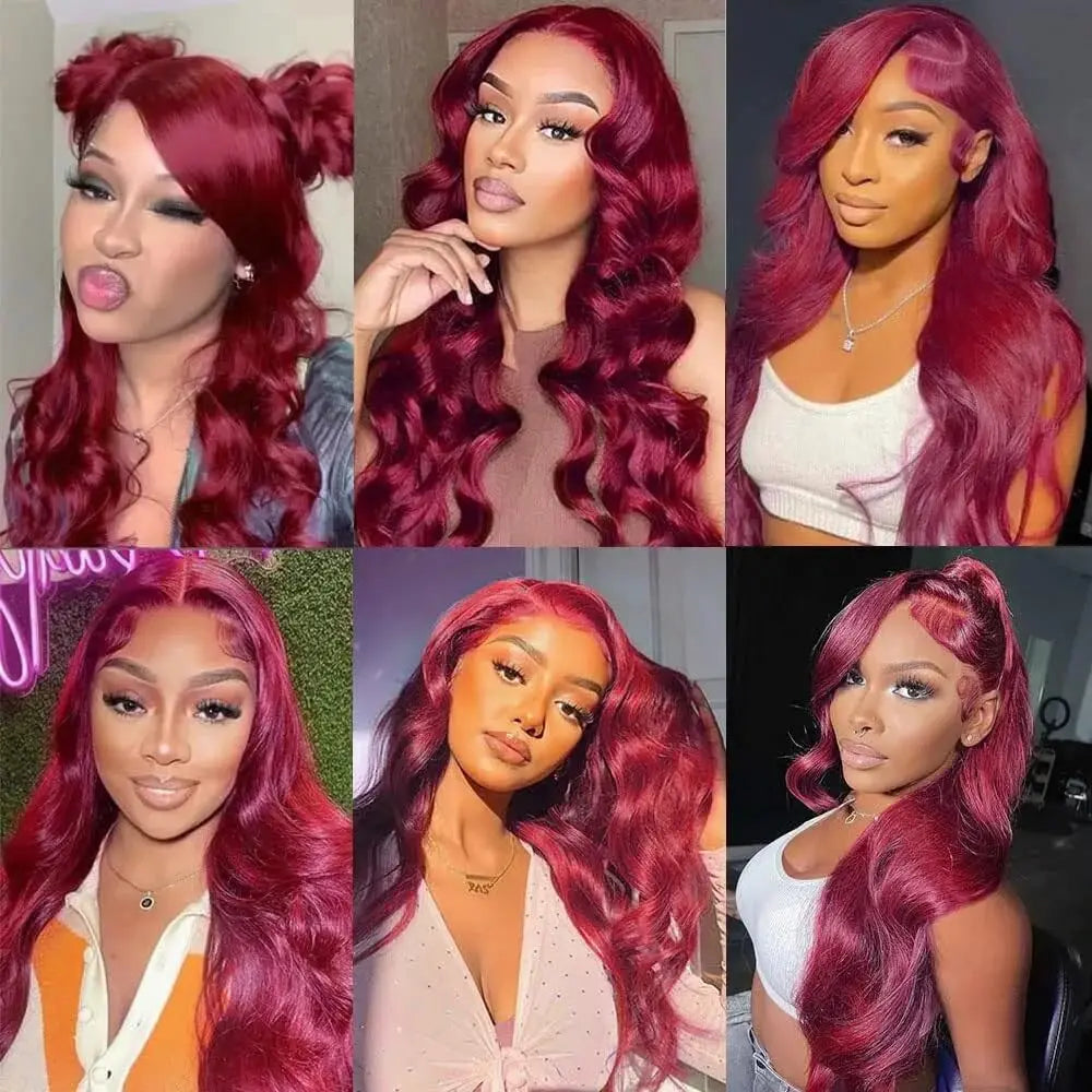 Human Hair Bundles Burgundy Body Wave Bundles Brazilian Red Color Human Hair Bundles #99j Bundle Hair Extensions Remy Weaving