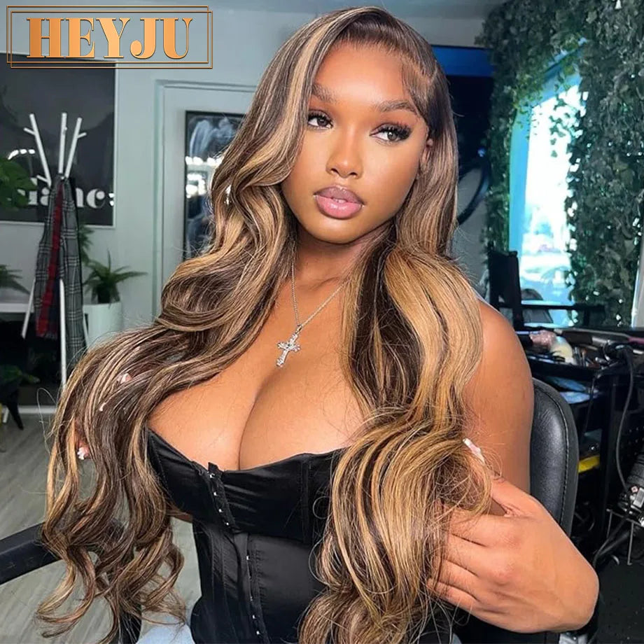 Highlight Wigs Human Hair Brazilian Body Wave Lace Front Wigs For Women 13x4 13x6 HD Lace Frontal Wig Transparent Loose Wave Wig